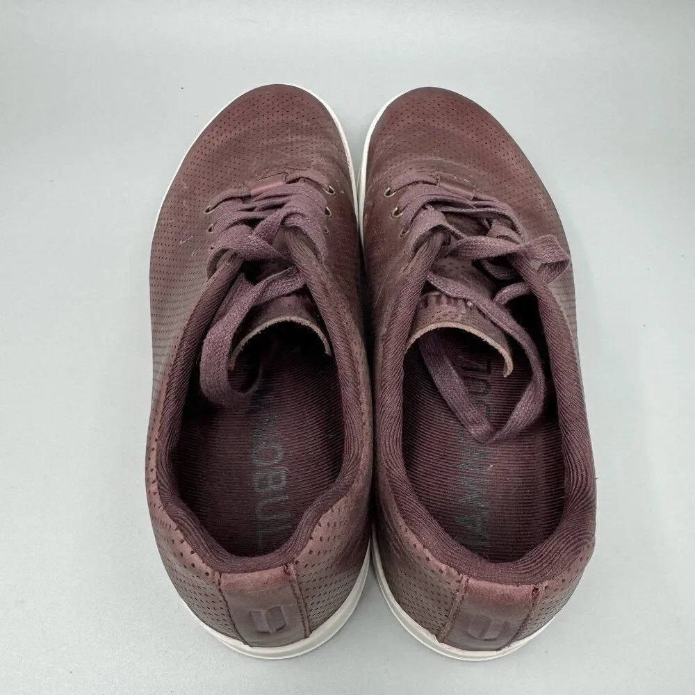 Nobull Perforated Leather Trainer Low Women's Size 8 Workout Gym Shoes Burgundy